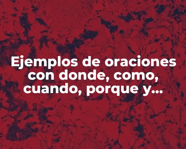 Ejemplos de oraciones con donde, como, cuando, porque y aunque y Significado