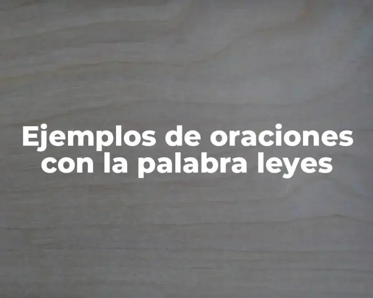 Ejemplos de oraciones con la palabra leyes