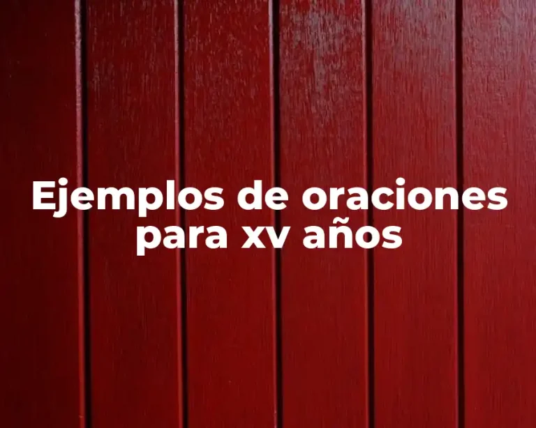 Ejemplos de oraciones para xv años
