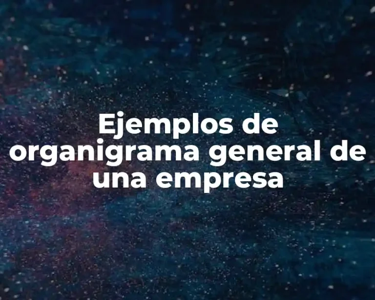 Ejemplos de organigrama general de una empresa