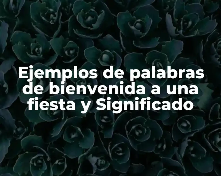 Ejemplos de palabras de bienvenida a una fiesta y Significado