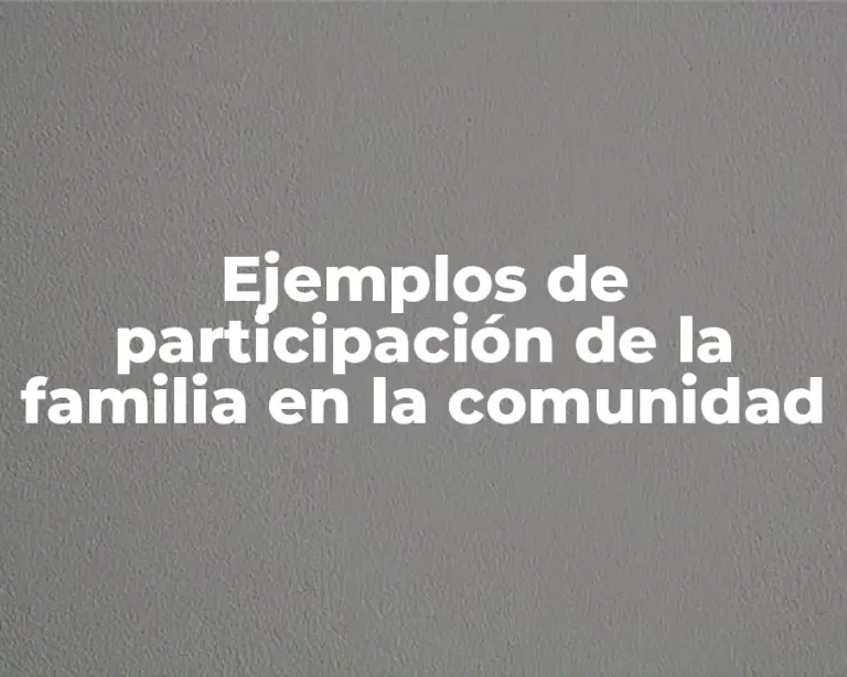 Ejemplos de participación de la familia en la comunidad