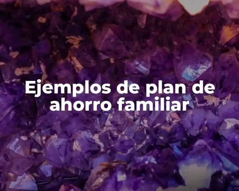 Ejemplos de plan de ahorro familiar