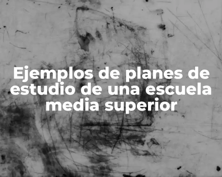 Ejemplos de planes de estudio de una escuela media superior