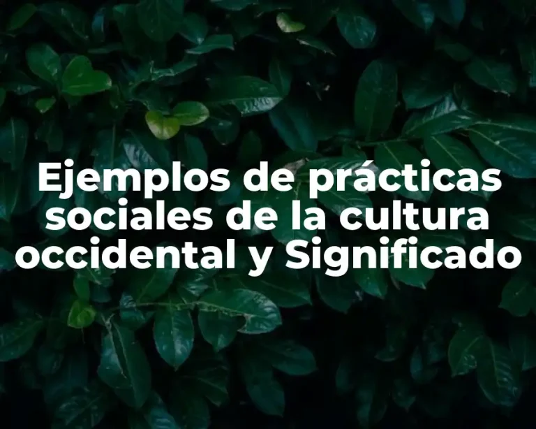 Ejemplos de prácticas sociales de la cultura occidental y Significado