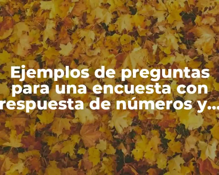 Ejemplos de preguntas para una encuesta con respuesta de números y Significado