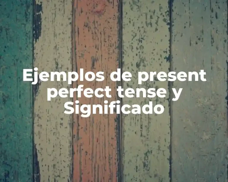 Ejemplos de present perfect tense y Significado