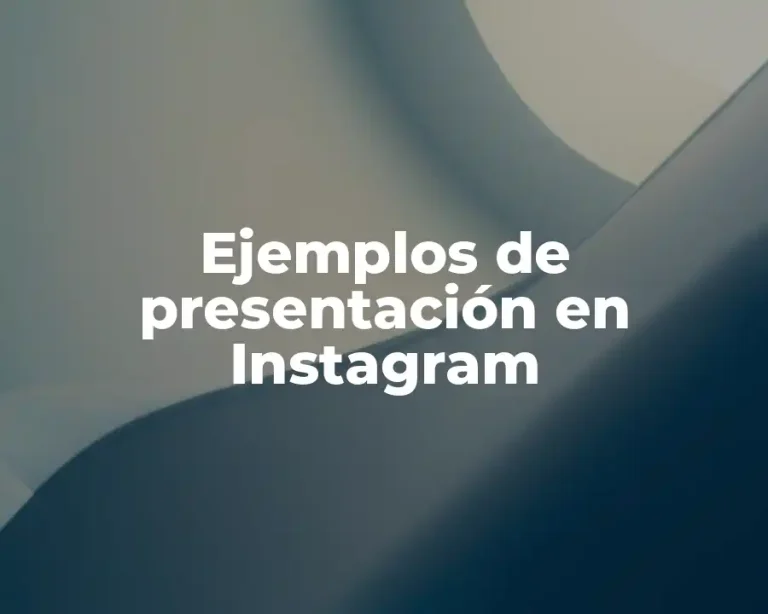 Ejemplos de presentación en Instagram