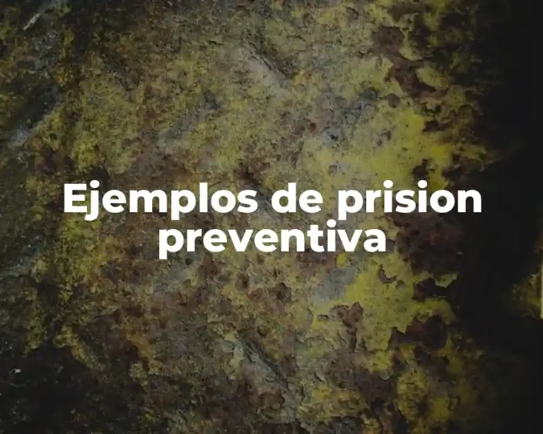 Ejemplos de prision preventiva