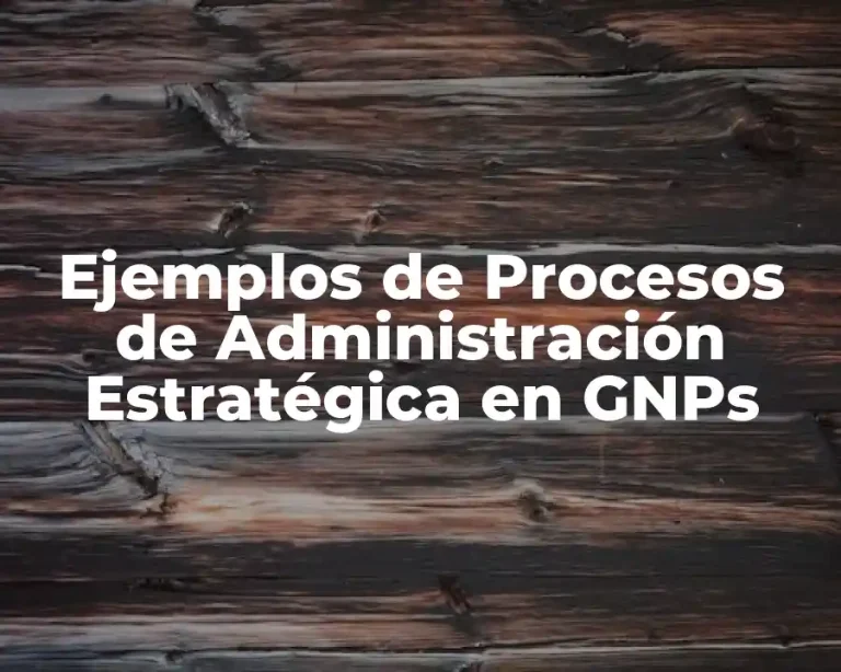 Ejemplos de Procesos de Administración Estratégica en GNPs