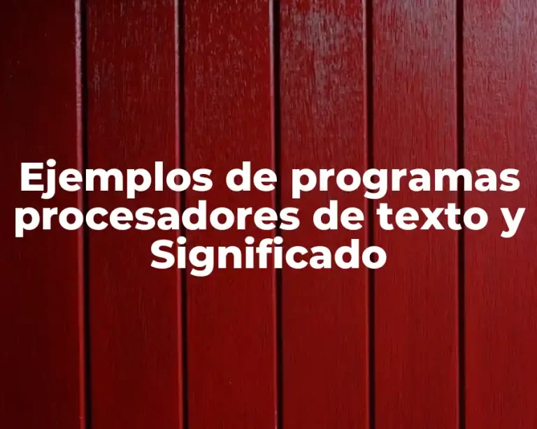 Ejemplos de programas procesadores de texto y Significado