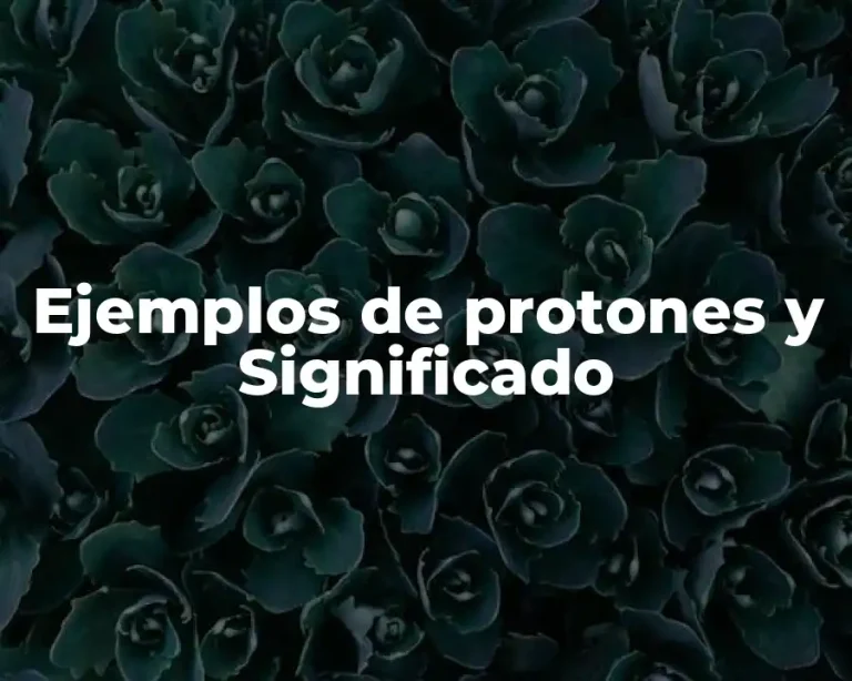 Ejemplos de protones y Significado