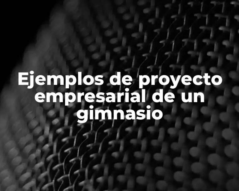 Ejemplos de proyecto empresarial de un gimnasio
