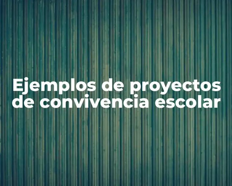 Ejemplos de proyectos de convivencia escolar