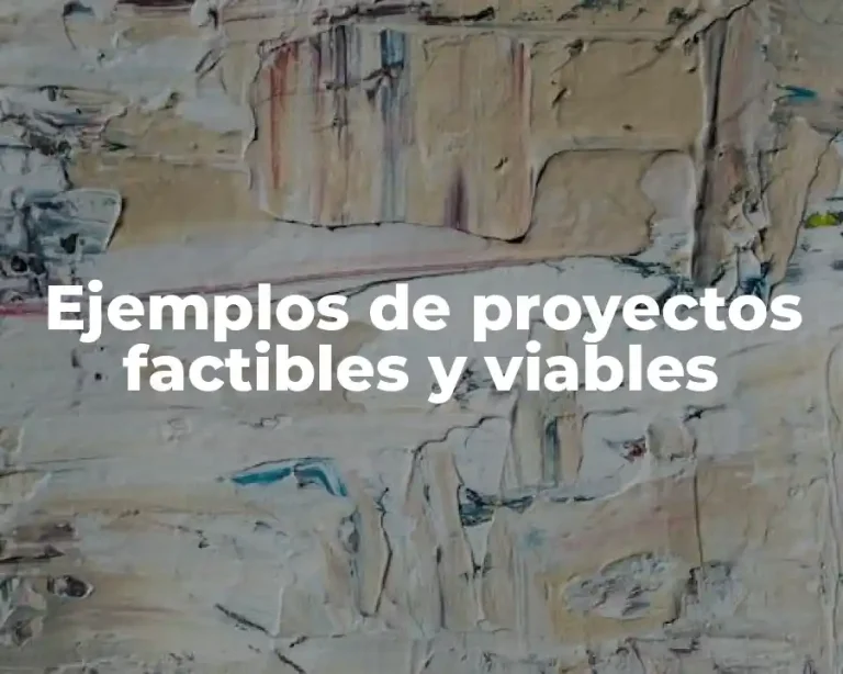 Ejemplos de proyectos factibles y viables
