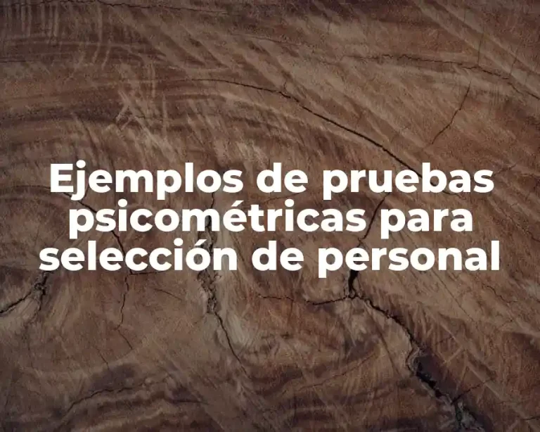 Ejemplos de pruebas psicométricas para selección de personal