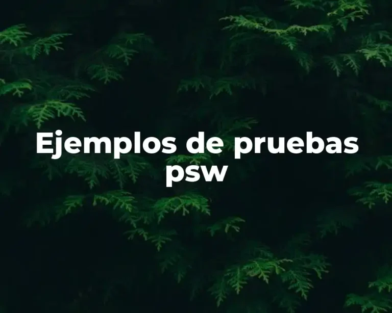 Ejemplos de pruebas psw