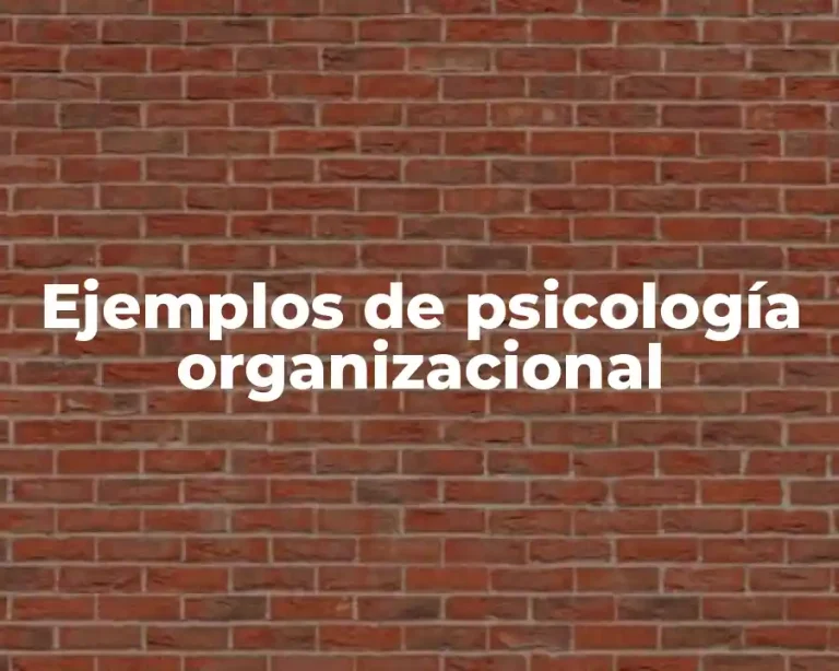 Ejemplos de psicología organizacional