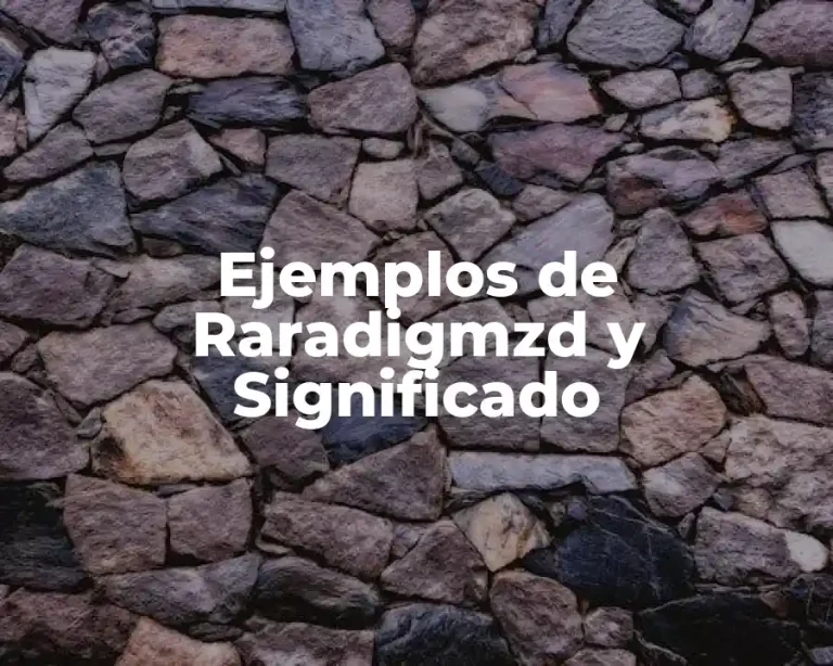 Ejemplos de Raradigmzd y Significado