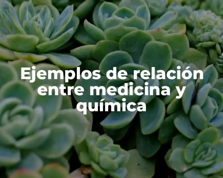 Ejemplos de relación entre medicina y química