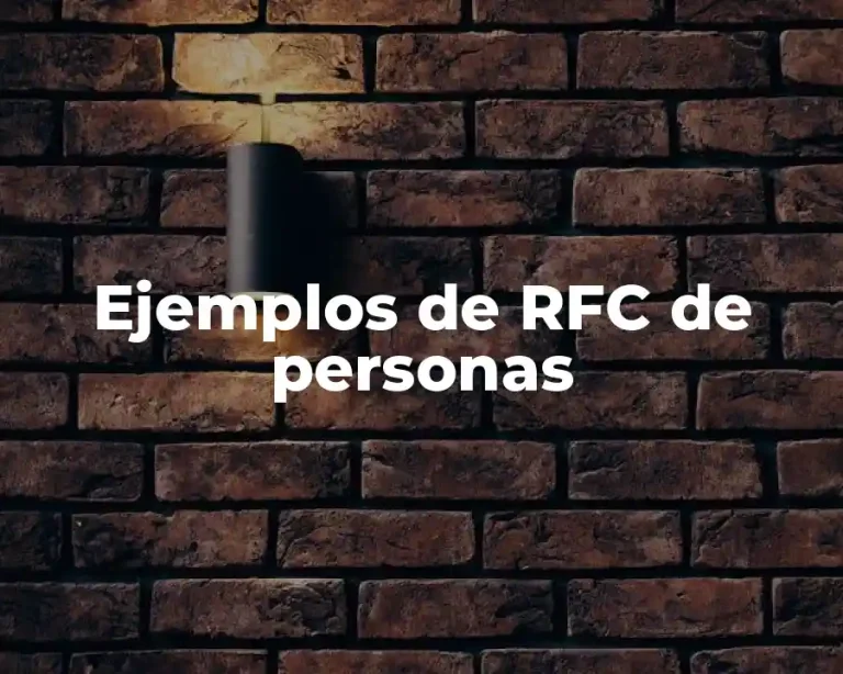 Ejemplos de RFC de personas
