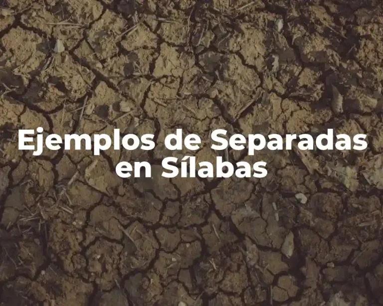 Ejemplos de Separadas en Sílabas
