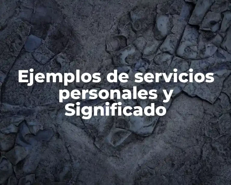 Ejemplos de servicios personales y Significado