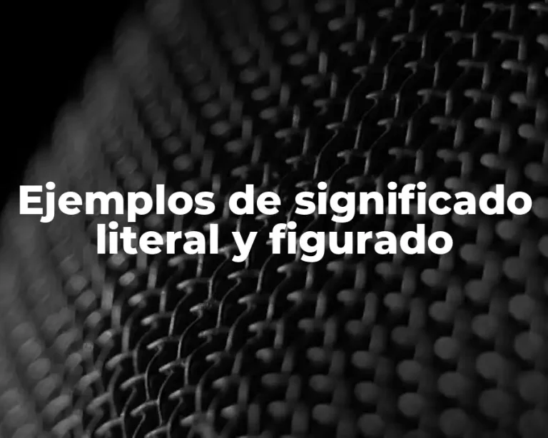 Ejemplos de significado literal y figurado