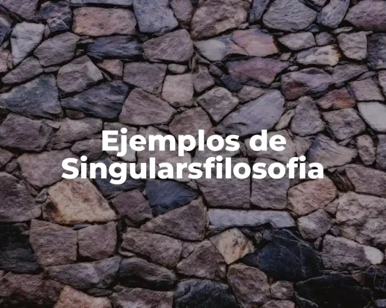 Ejemplos de Singularsfilosofia