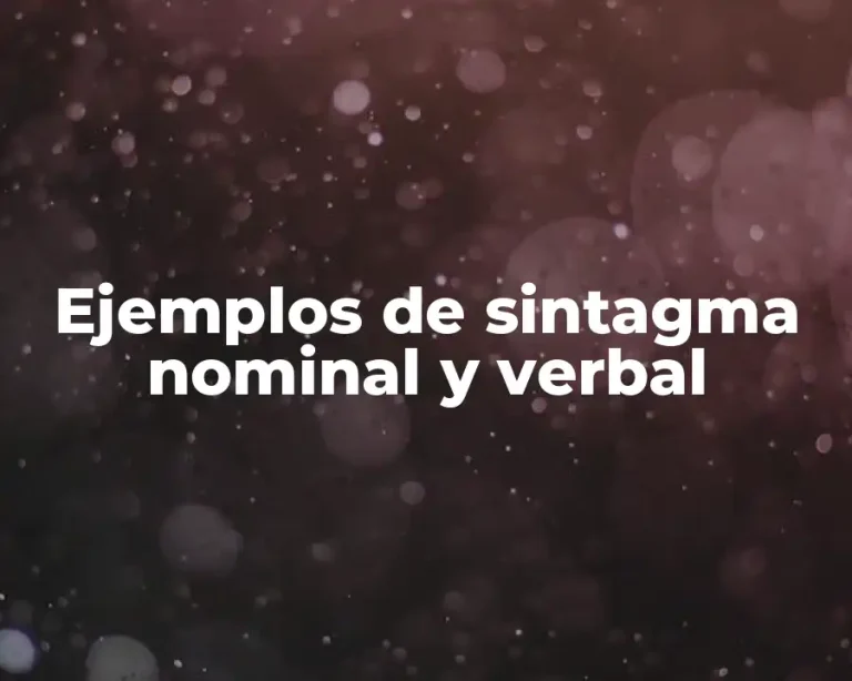 Ejemplos de sintagma nominal y verbal
