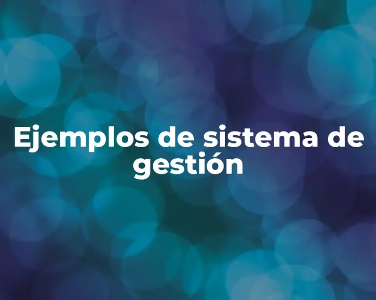 Ejemplos de sistema de gestión
