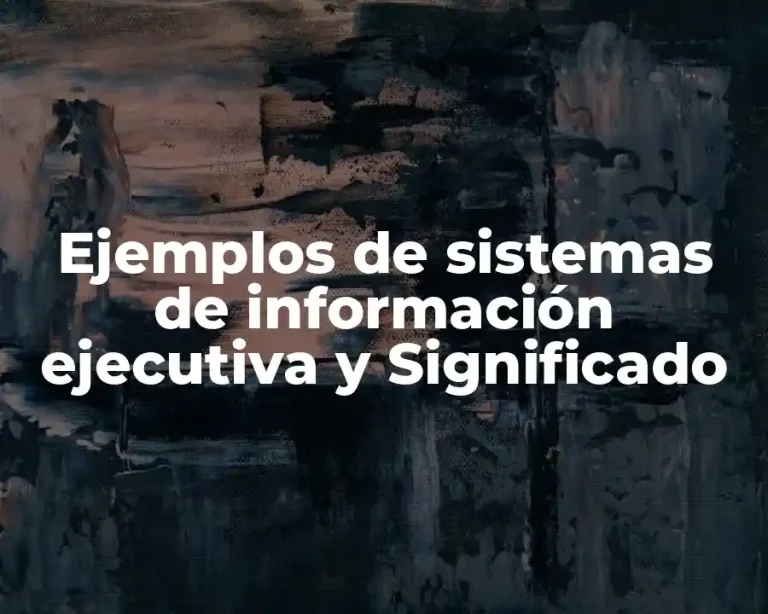 Ejemplos de sistemas de información ejecutiva y Significado
