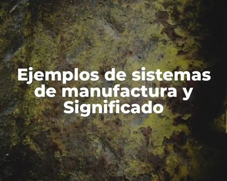 Ejemplos de sistemas de manufactura y Significado