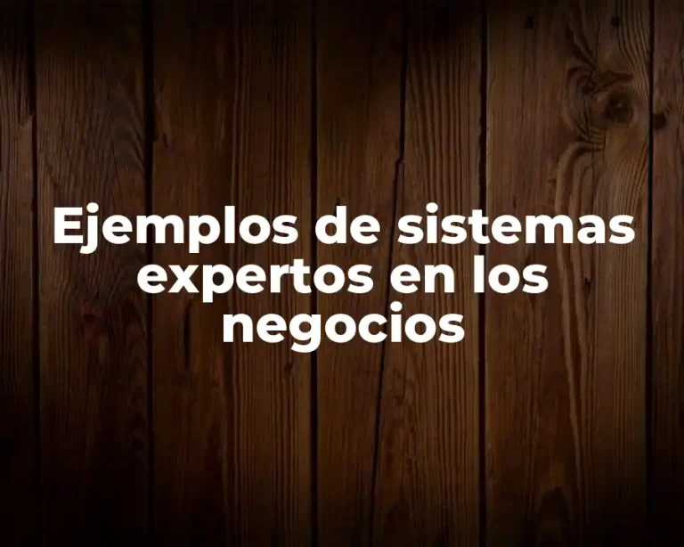Ejemplos de sistemas expertos en los negocios