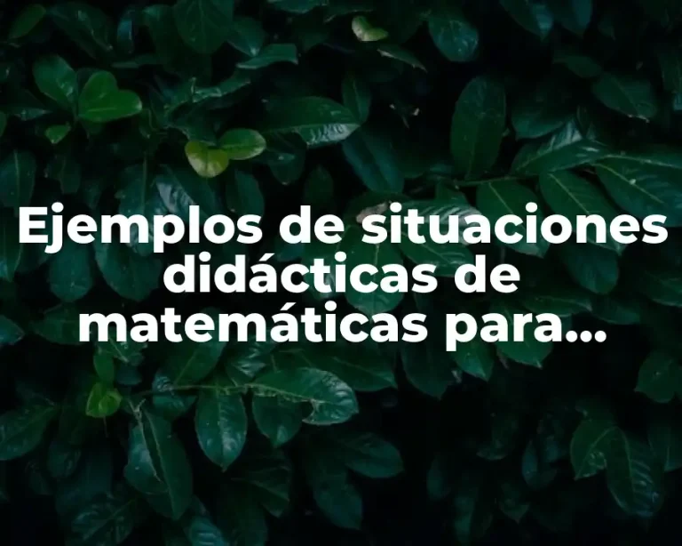 Ejemplos de situaciones didácticas de matemáticas para secundaria