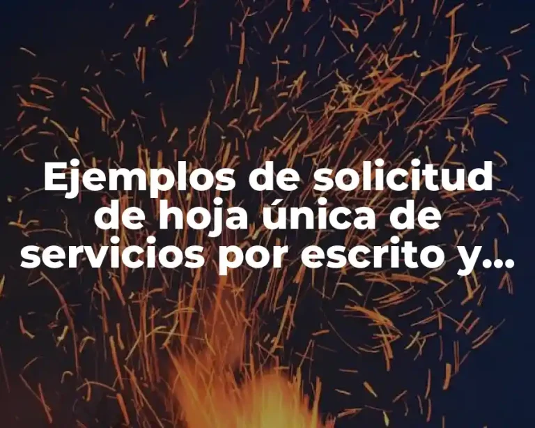 Ejemplos de solicitud de hoja única de servicios por escrito y Significado