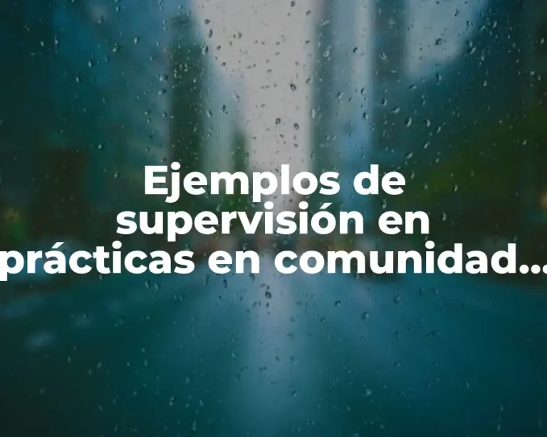 Ejemplos de supervisión en prácticas en comunidad de trabajo social y Significado