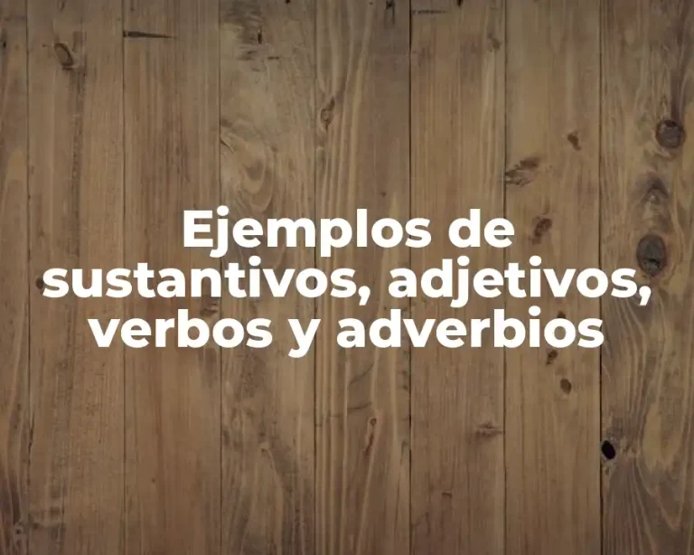 Ejemplos de sustantivos, adjetivos, verbos y adverbios