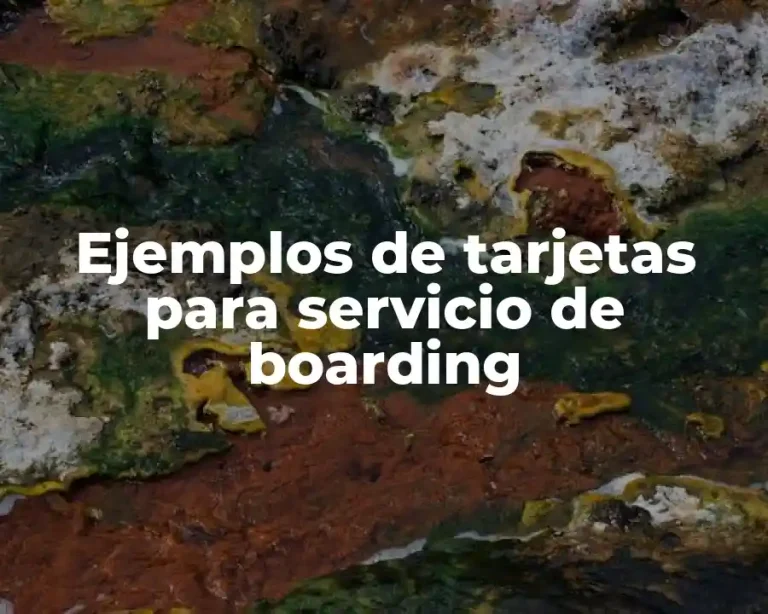 Ejemplos de tarjetas para servicio de boarding
