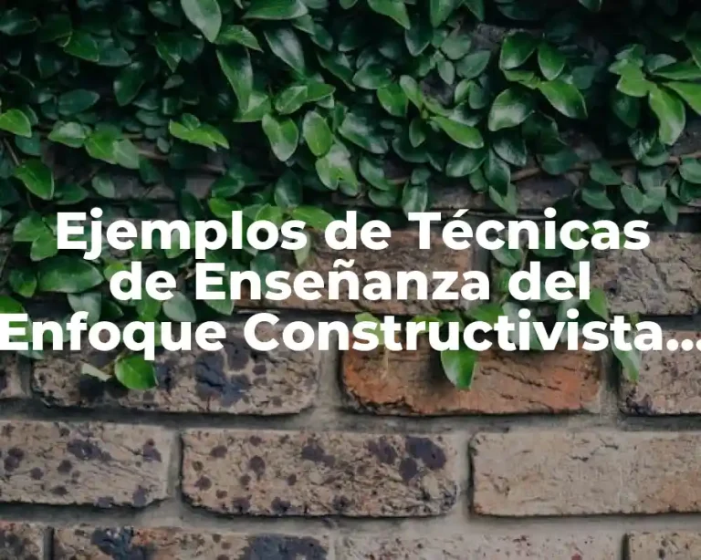 Ejemplos de Técnicas de Enseñanza del Enfoque Constructivista para Bachillerato y Significado