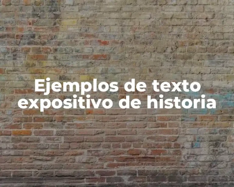 Ejemplos de texto expositivo de historia