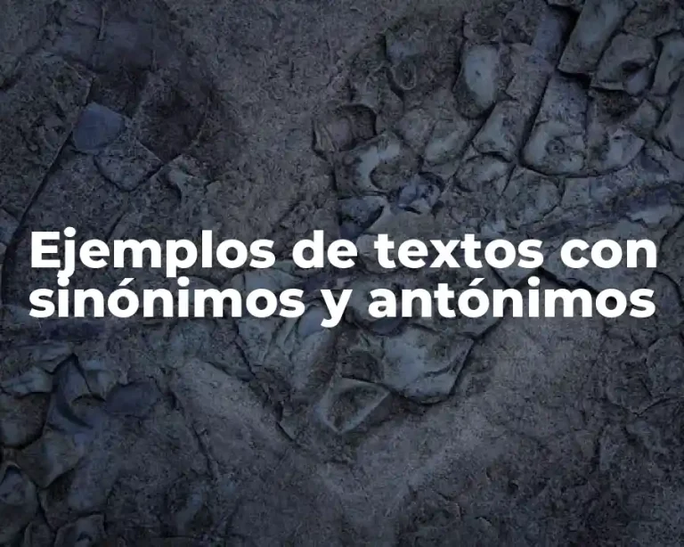 Ejemplos de textos con sinónimos y antónimos