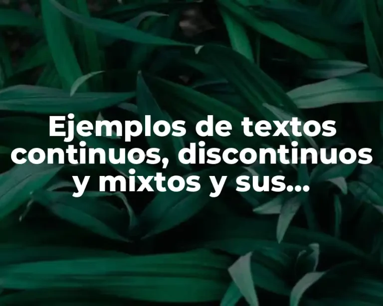 Ejemplos de textos continuos, discontinuos y mixtos y sus diferencias