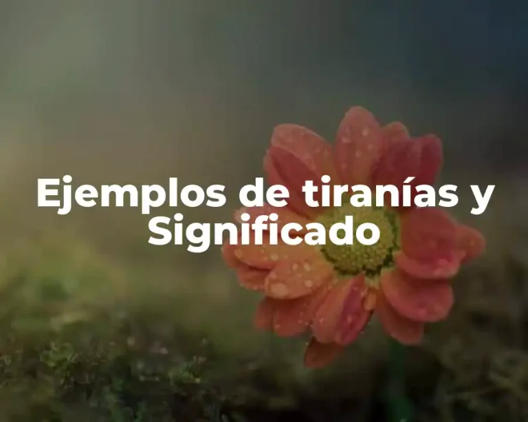 Ejemplos de tiranías y Significado