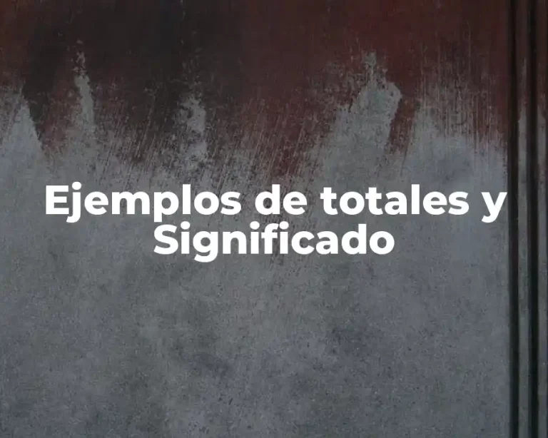 Ejemplos de totales y Significado