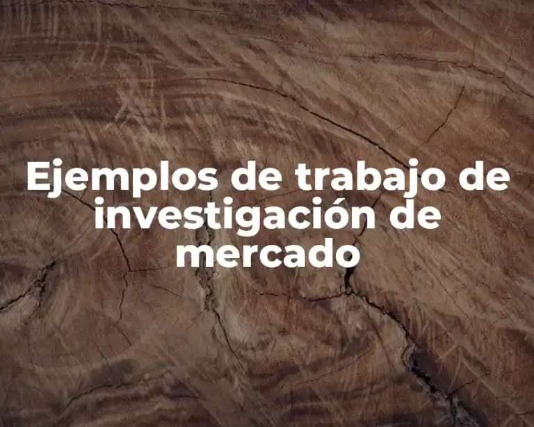 Ejemplos de trabajo de investigación de mercado