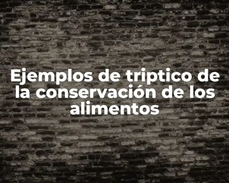 Ejemplos de triptico de la conservación de los alimentos