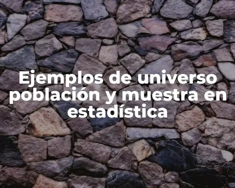 Ejemplos de universo población y muestra en estadística