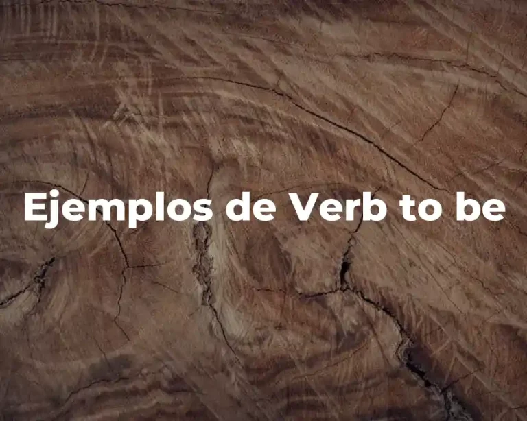 Ejemplos de Verb to be