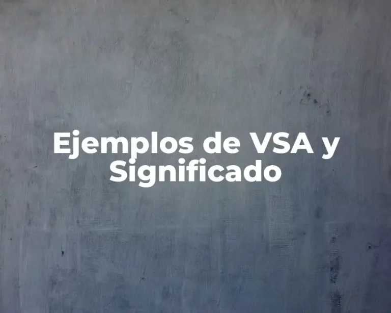 Ejemplos de VSA y Significado